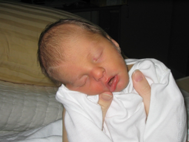 Alex, as a newborn, sleeping