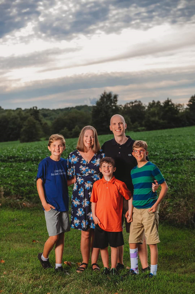 blog author's family with her, her husband, and their three children